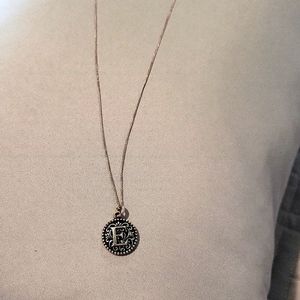 Sterling silver "E" monogrammed 16 inch necklace